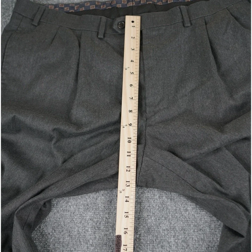 Lauren‎ Ralph Lauren Dress Pants Men 40W 32L Gray Pleated Cuffed Trousers